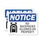 Signmission No Backpacks Allowed On Property Sign With Symbol, 14 in W x Rectangle, Vinyl Decal OS-2PACK-NS-D-1014-L-14385 - alternate 1